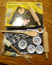 Real 12 pcs Kid's baking set by Kitchen Collection Cookie Sheet Rolling Pin Mold
