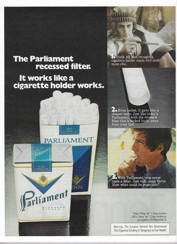 Parliament Cigarettes Recessed Tobacco Filter 1973 Vintage Print Ad
