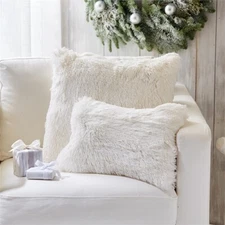 Fabulous Faux Fur Arctic Fox Small Rectangular Pillow by Tozai