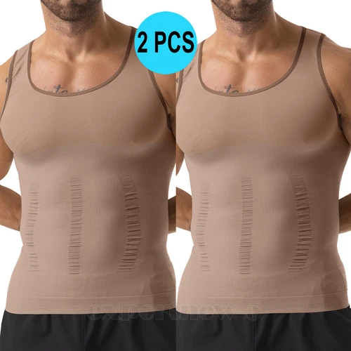 Herren Body Shaper Schlankmacher Shirt Kompression Weste Slim Shapewear Tank Top Girgle - Bild 24 von 46