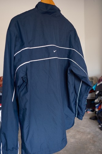 Nike Blue Track Jacket XL Striped Nike Check Logo Long Sleeve Full Zip Vintage - Picture 8 of 8