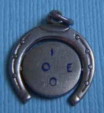 Vintage JMF enamel movable I Love You spinner sterling charm