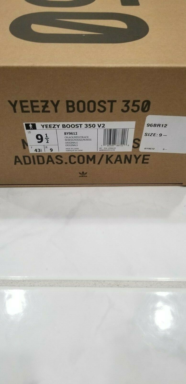 Adidas Yeezy Boost 350 V2 - Core Black Red Size 9.5 Authentic & Mint Condition image 6