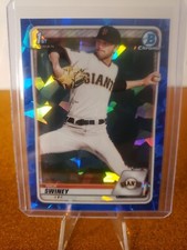 2020 BOWMAN CHROME 1ST RC BLUE CRACKED ICE REFRACTORS NICK SWINEY GIANTS 