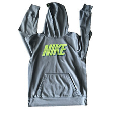 Nike Therma Fit Graphic Logo Hooded Sweatshirt Youth/Kids XL Bluish-Gray Color