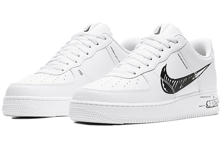 nike air force one low sketch white black