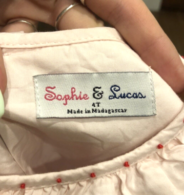 Sophie & Lucas 100% Cotton Pink Embroidered Girl's 4T Christmas Themed Dress  | eBay