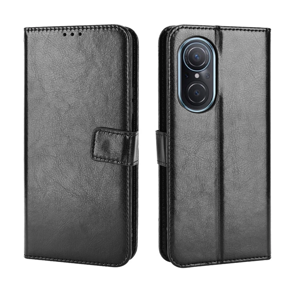 For Huawei Nova 9 SE, Shockproof Classic Leather Wallet Card Soft Stand Case - Image 2 of 4