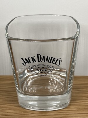 JACK DANIELS old No 7 Brand Squared Clear Branded Whiskey Tumbler