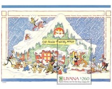 Disney 1991 Guyana - $260 Disney Christmas Cards Miniature Sheet Nº3 - MNH