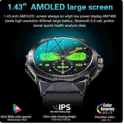 LEMFO K52 Amoled 466*466 Smart Watch Bluetooth Call IP68 - OCTAGON DESIGN