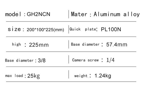 Benro GH2NCN Gimbal Head for Tripod & Monopod Camera Mount 25kg Load Arca Swiss - Picture 6 of 6