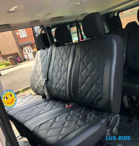 TAILORED SEAT COVERS For VAUXHALL VIVARO MINIBUS 9 SEATS 2014-2018 ART. LEATHER - Picture 3 of 8