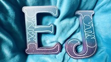 Custom Painted Childrens Letter "E" Sign Home Decoration Wall Decor, Multicolor