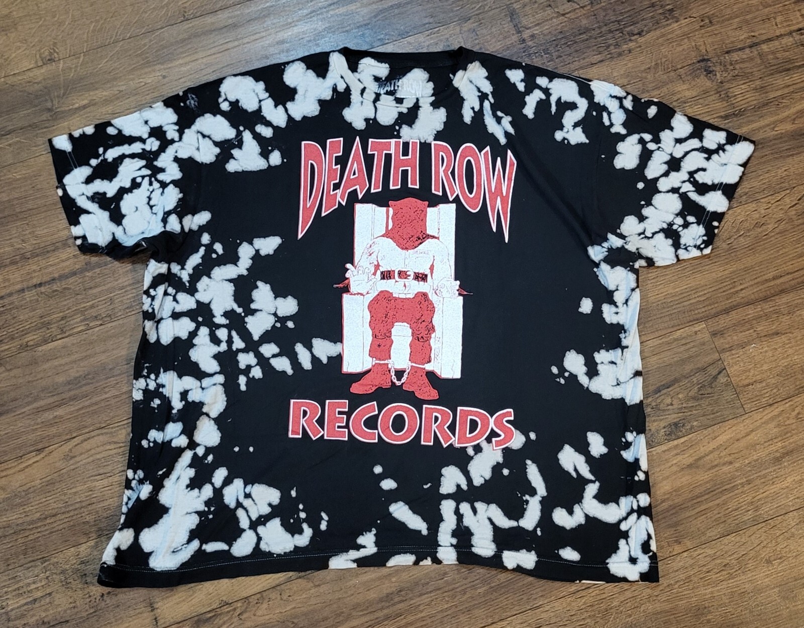 FILA T shirt grafica uomo Death Row Records Ripple Junction 2XL tie dye lavaggio candeggina