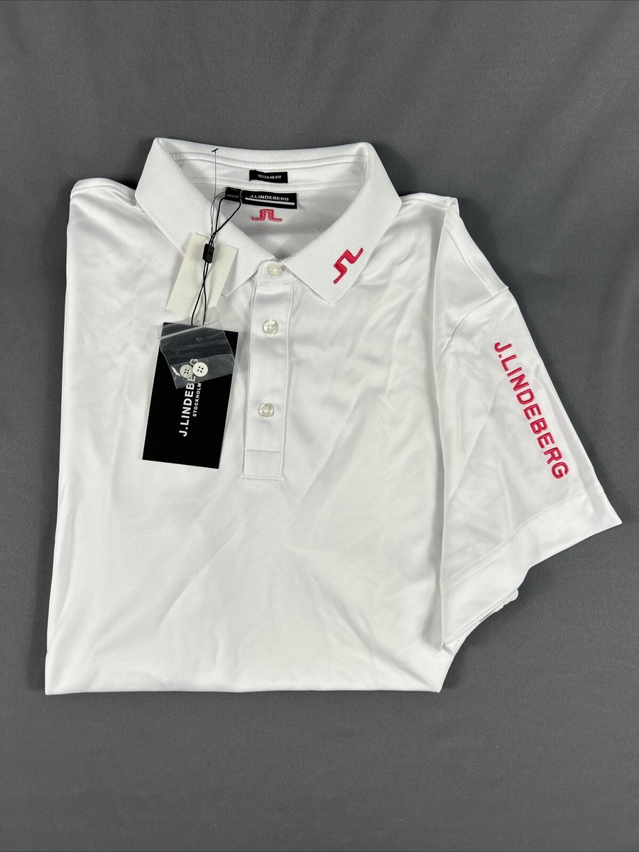 J Lindeberg Golf Shirt Polo Tour Tech Regular Fit XXL White