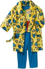 Despicable Me 3 PC Bath Robe Pajama Set Boy Size 10/12