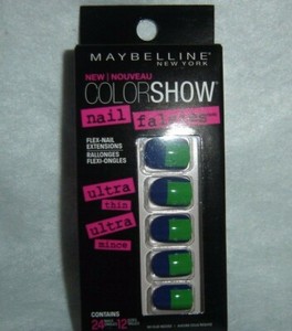 MAYBELLINE**ColorShow**24 NAIL FALSIES Flex~Nail Extensions #60 BLOCK PARTY~NEW 