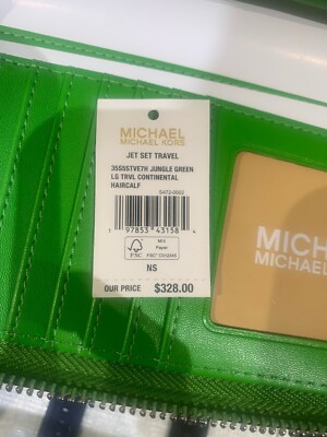 大     Michael Kors Large Haircalf Long Zip Around Wallet Wristlet Clutch