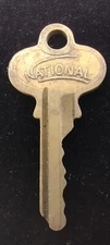 Vintage Key National Lock Marked "IW 4327" (Illegible May Be PWAY) 2-1/16” Doors