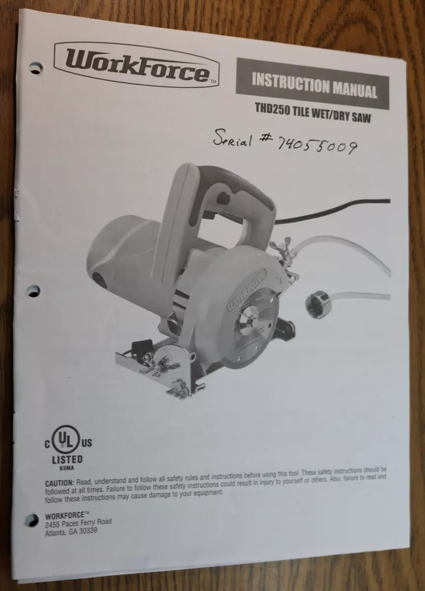 Workforce tile cutter thd550 manual discount