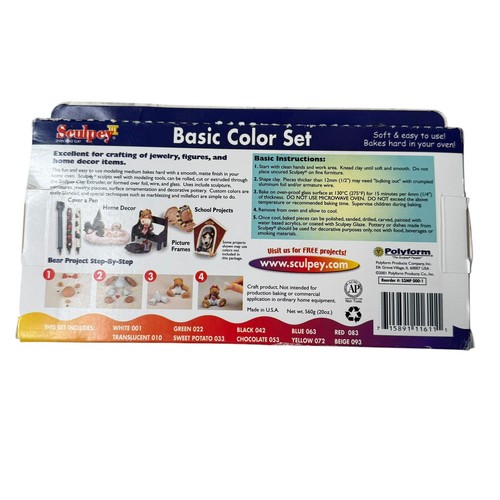 Vintage Sculpey III Clay Classic Collection 2oz 10 Pack Oven Bake Unsealed New - Picture 2 of 6