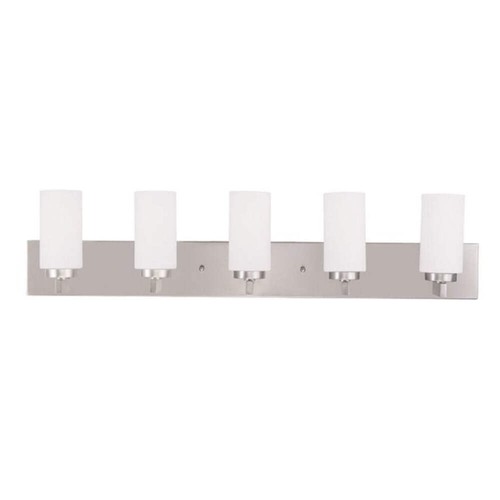 Livex Lighting 16375-91 West Lake 5 Light Bathroom Vanity Light, Brushed Nickel - Picture 1 of 2