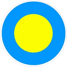 (NOT A PATCH) Palau Country Round Shape Flag Heat Transfer Vinyl Iron On HTV