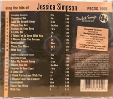 1609 JESSICA SIMPSON  POCKET SONGS KARAOKE CDG  LOT MI