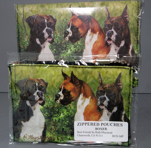 New Boxer Pet Dog Zippered Pouch & Check Book Wallet Boxers Dogs Ruth Maystead - Picture 2 of 13