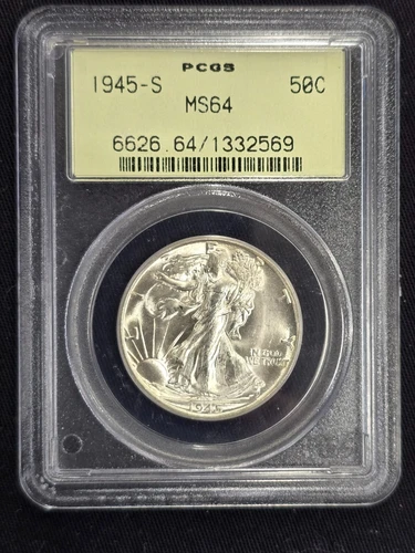 1945-S 50C  Walking Liberty Half Dollar PCGS MS64 old holder