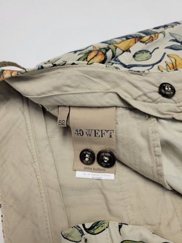 New 40WEFT Chino Shorts Men's 36 LARGE EU 52 Beige Yellow FLORAL Stretch $155 - Picture 6 of 8