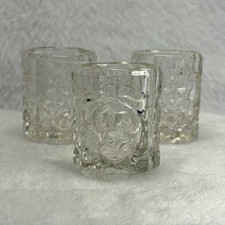 3 Vtg Coronet Clear Pressed Glass Grape Leaf ...