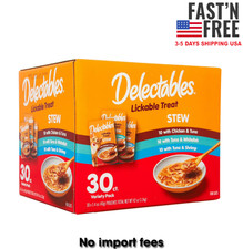  Hot Sale Hartz Delectables Stew Lickable Wet Cat Treats Variety Pack, 30 Count