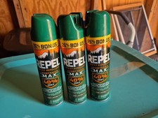 Repel Sportsmen Max 40 DEET Bug Spray 8.125oz Aerosol Lot of 2 Mosquito