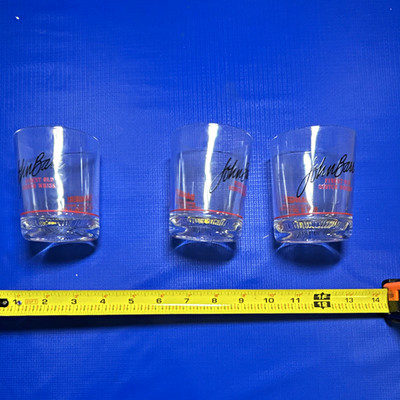 JOHN BARR FINEST OLD SCOTCH WHISKEY CONNECTABLE BEER GLASSES SET OF 3