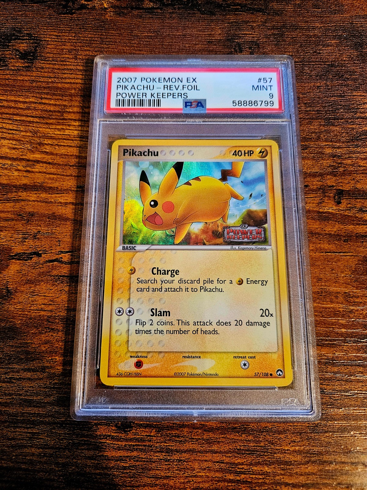 EX Power Keepers Pikachu 57 Reverse Holo Foil Stamped 2007 Pokémon Pop 111 PSA 9