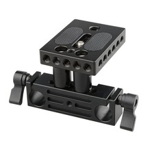 DSLR Baseplate Mount with Railblock Height Riser for 15mm Rail Rod Support Sy...