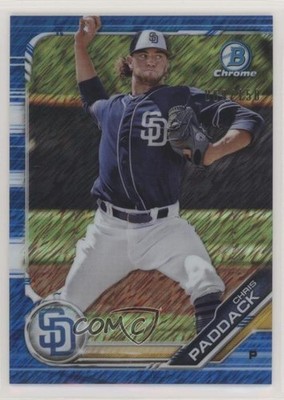 2019 Bowman Chrome Prospects Blue Shimmer Refractor Chris Paddack Rookie RC 0f3y