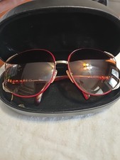 Vtg Christian Dior 2250 44 Butterfly Sunglasses Yellow/Gold Scripted