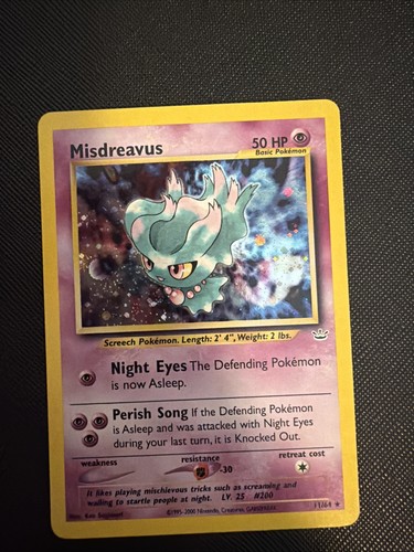Pokémon TCG Misdreavus Holo Rare Neo Revelation 11/64-LP