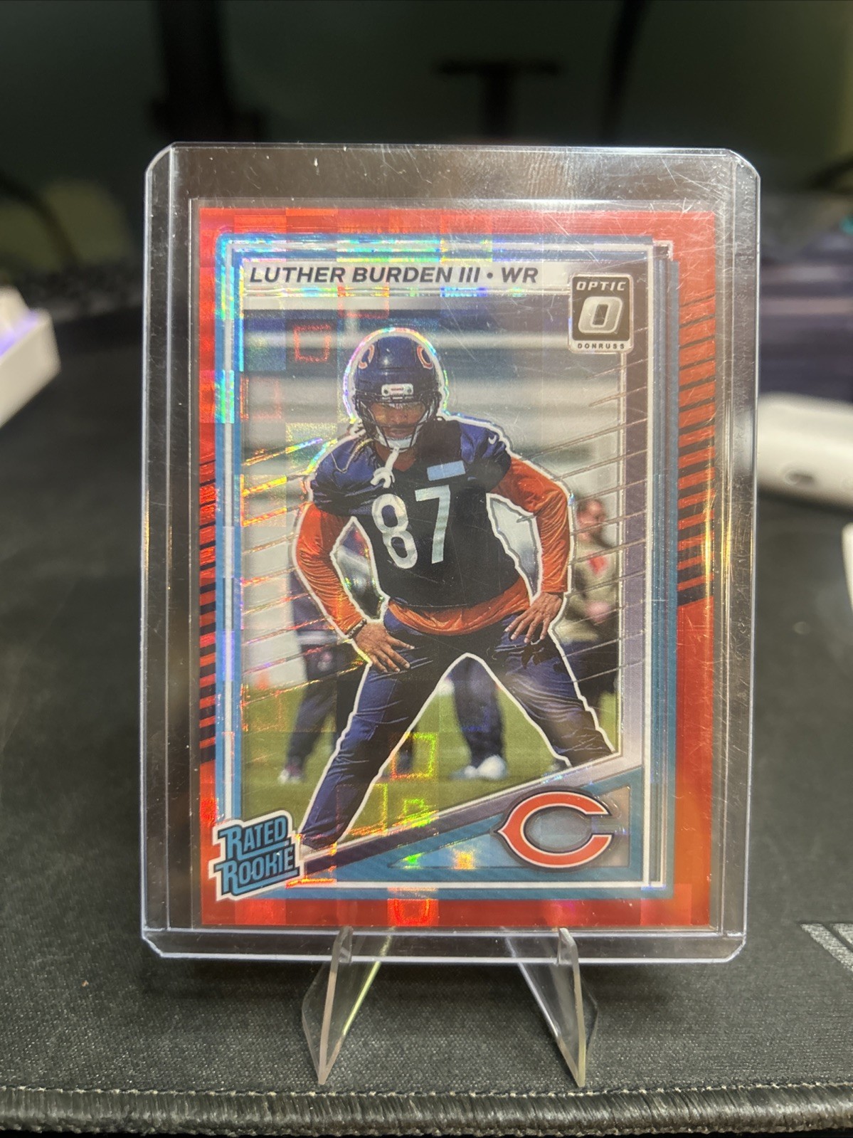 2025 Panini Donruss - Rated Rookie Luther Burden #395 Optic Preview Red Pandora