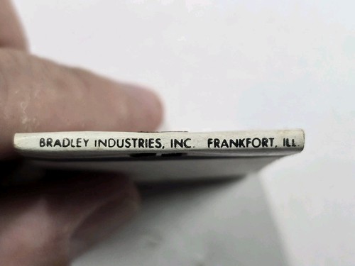 Vintage Matchbook Bradley Industries Inc. Frankfort Illinois Unstruck
