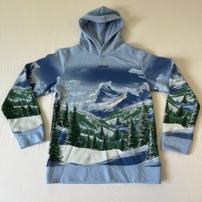 Kids Levi  s Mountain Range Blue Full Print Hoodie Boys Girls Size XL 14/16 