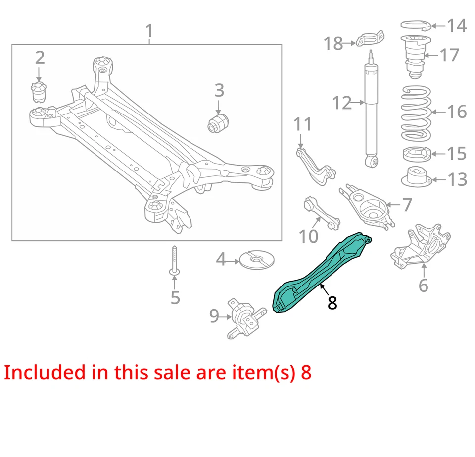 Fits 17 - 25 CHRYSLER PACIFICA Rear RH Passenger Toe Link Lower Control Arm OEM - Image 4 of 4