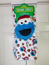 Cookie Monster Christmas Decorative Throw Blanket Pillow 50" X 60" NEW