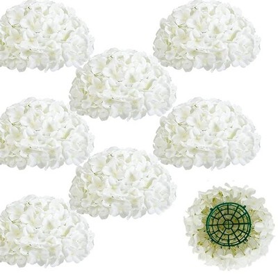 Auihiay 8 PCS Half Hydrangea Wedding Flower Balls for Centerpieces, White Hyd...