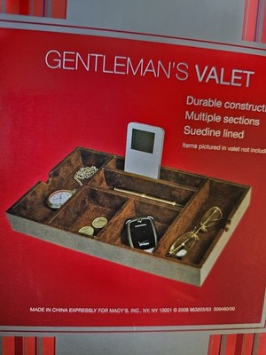 John Ashford Macy's Mahogany Colored Gentleman's Valet Dresser Tray