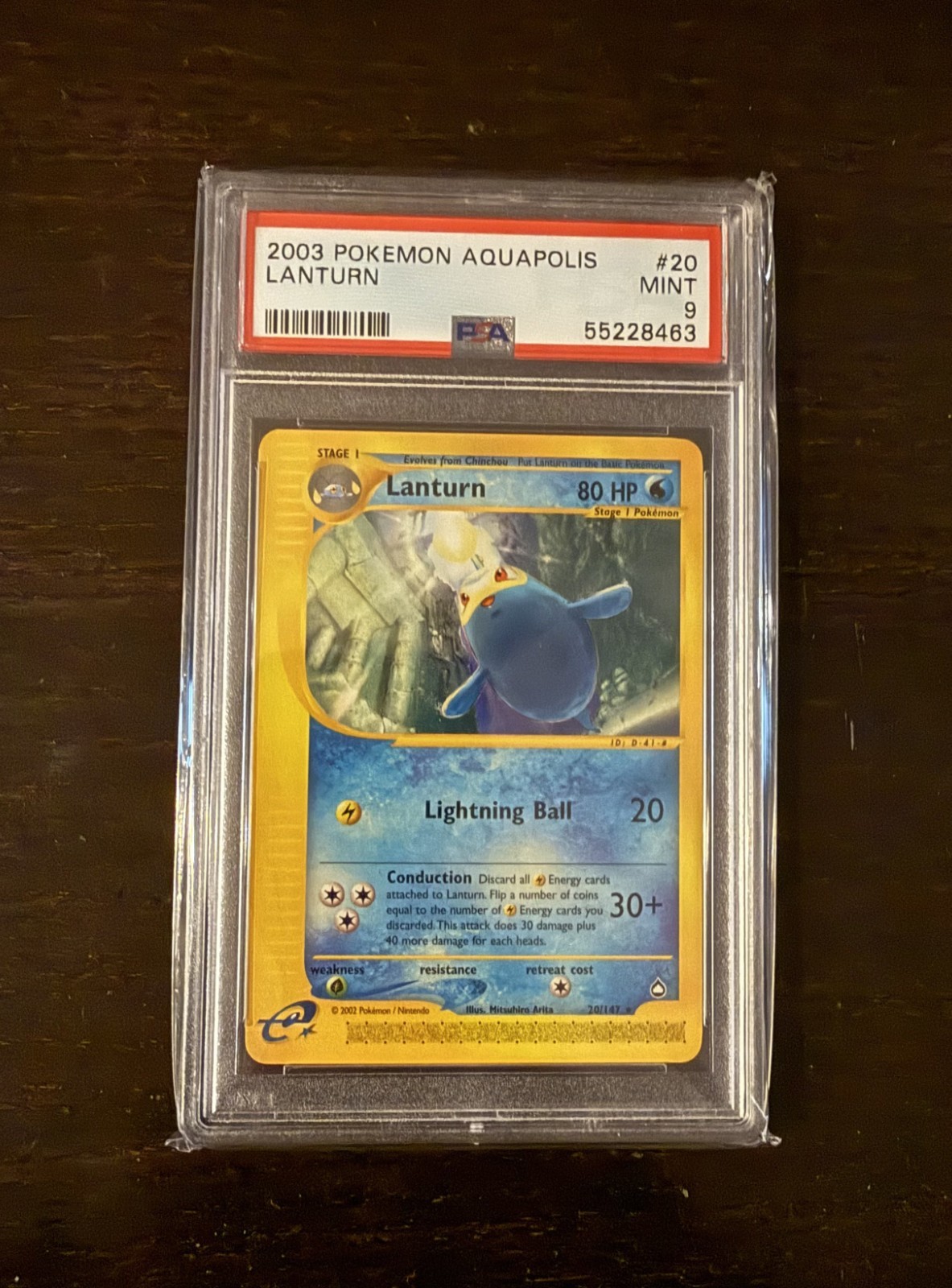 Pokémon 2003 Aquapolis Lanturn 20/147 PSA 9 MINT