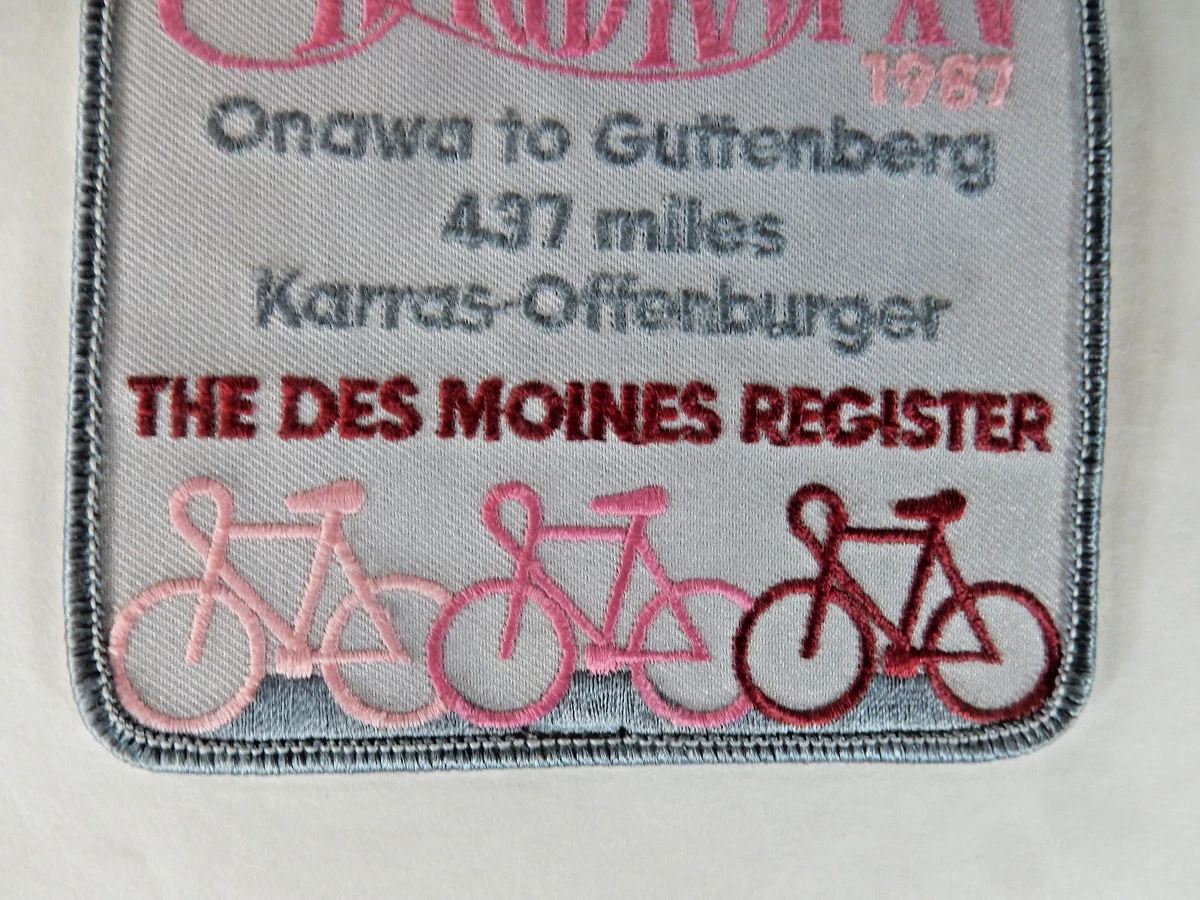 1987 Ragbrai XV Cycling Patch, Century, St. Anthony Loop, History 437 miles